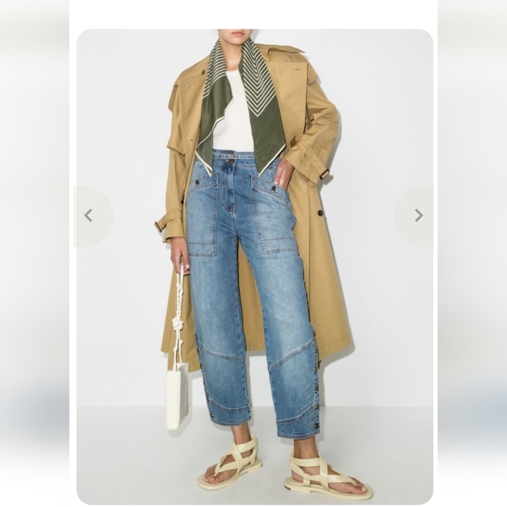 $575 Ulla Johnson Runway FW21 Harris  Light Wash High Waist Jeans Sz 4 EUC Blue